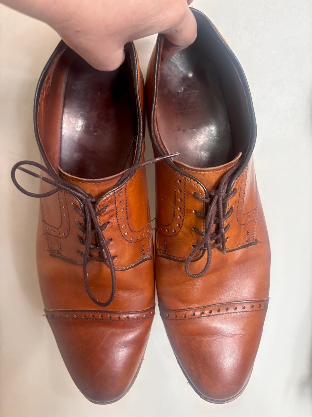 Allen Edmonds Men's Brown Leather Oxford Shoes, Size 12